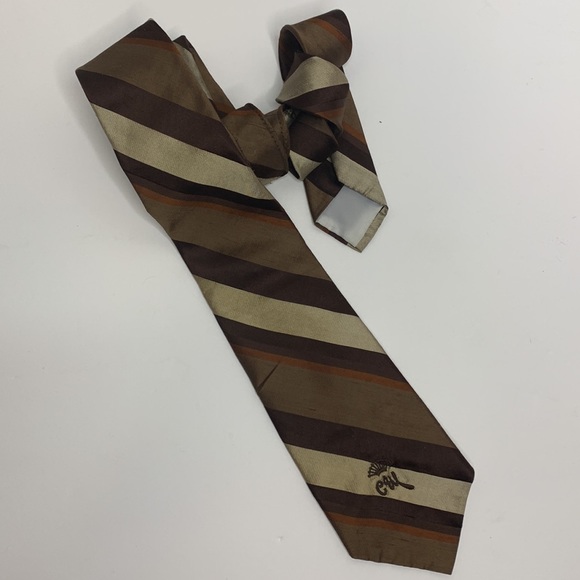 Juster’s | Countess Wara | Vintage Neutral Brown Colored Nexk Tie 70’s Accessory - Picture 5 of 5